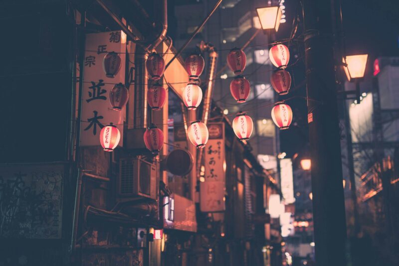 japan food street at night