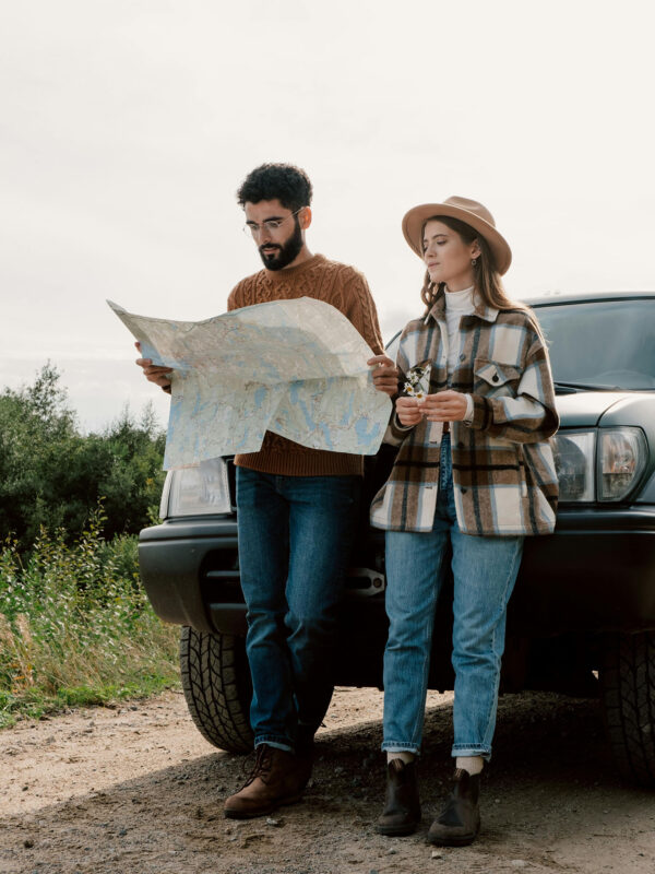 Tourists reading a map