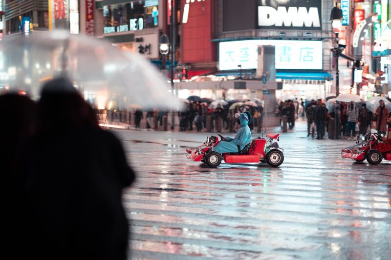 Mario cart in the Tokyo streets